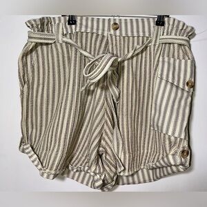 NWOT FP ONE 100%‎ Cotton Striped Paper Bag Shorts - large